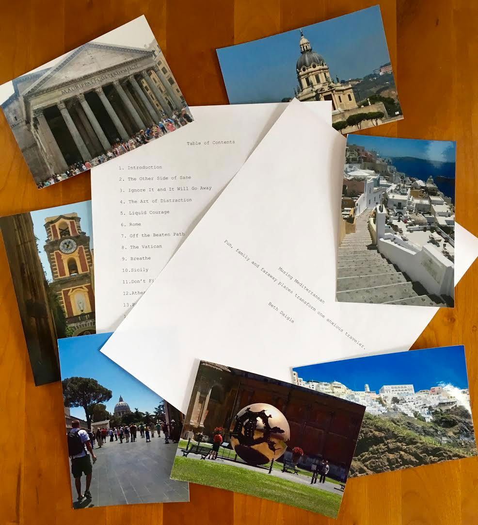 pictures and pages from Beth's first travel book