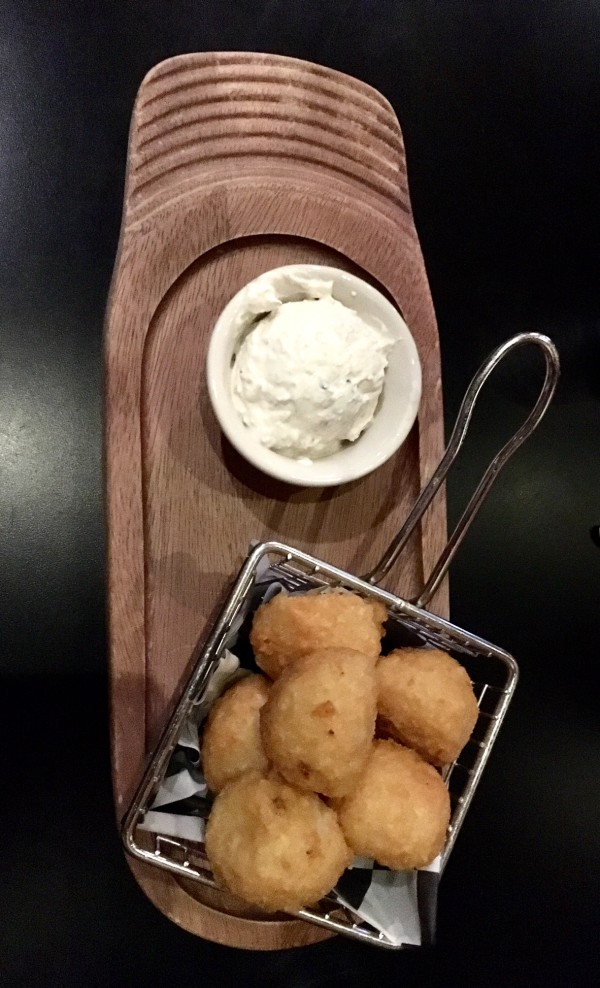 Maggie's Farm Tater Tots and bacon sour cream dipping sauce
