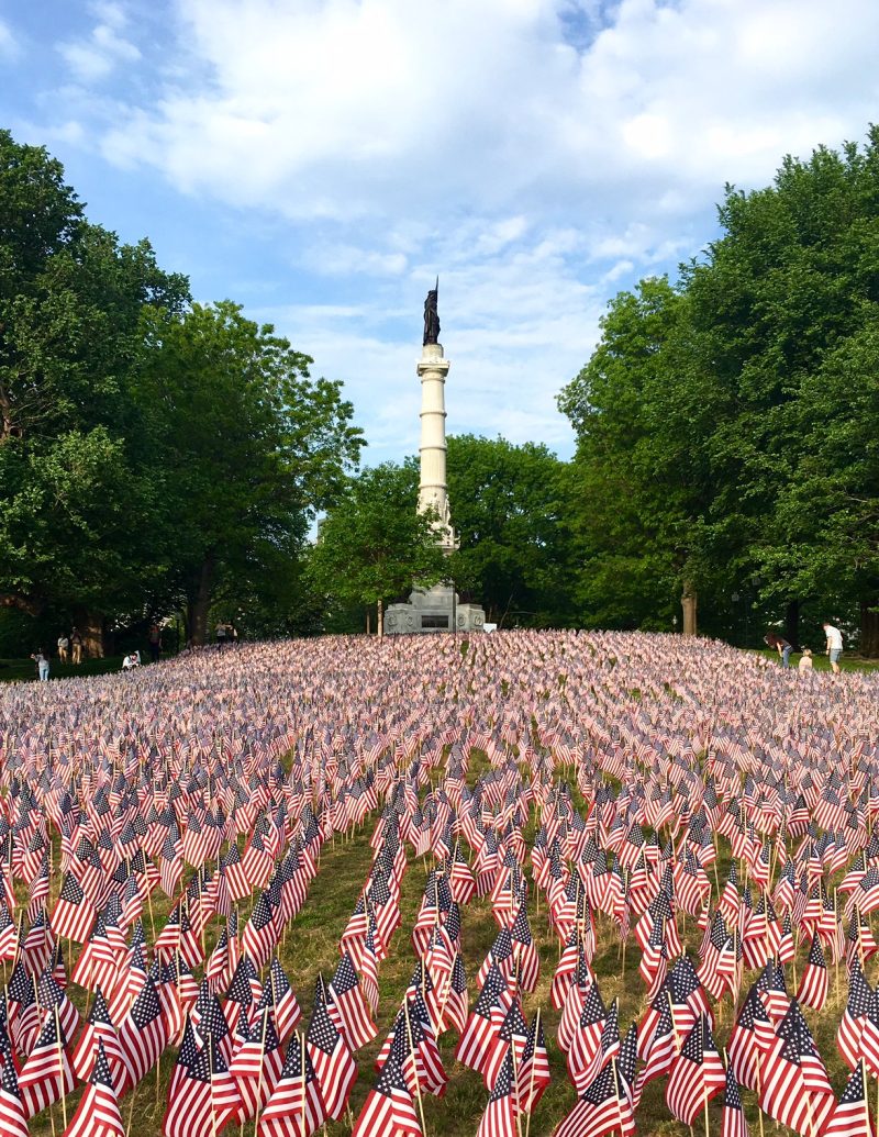 Memorial Day Flag Garden in Boston