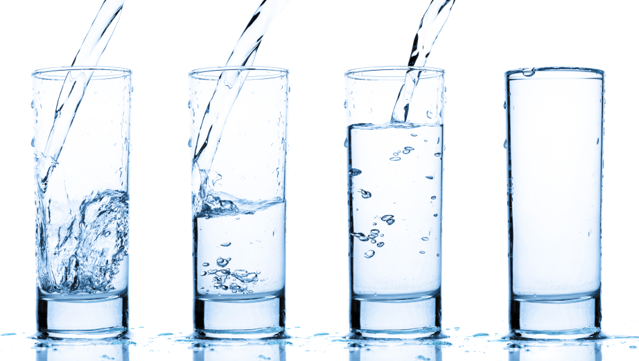filling water glasses benefits of drinking water