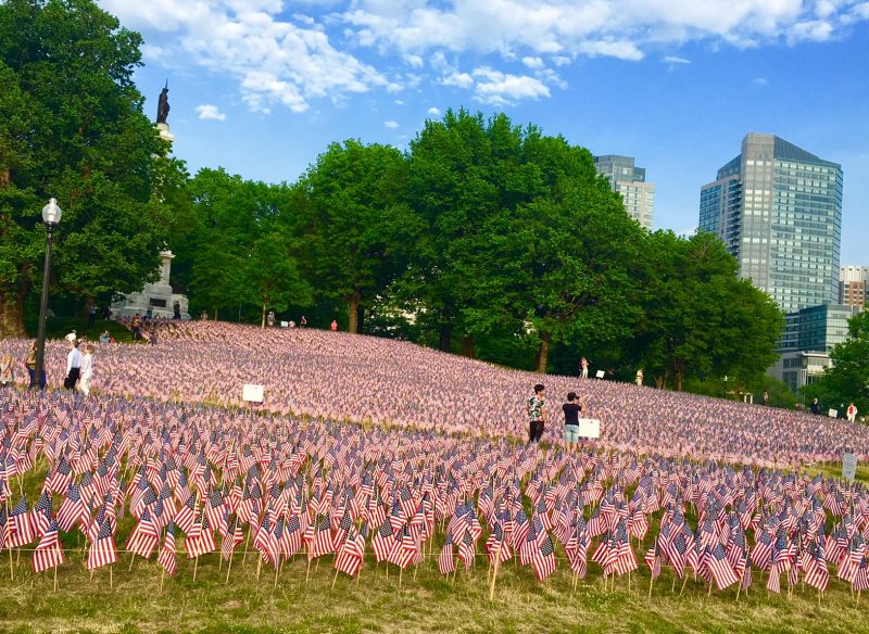 Over 37,000 flags planted at the Memorial Day Flag Garden in Boston