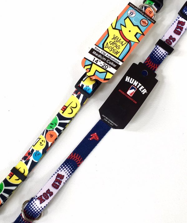 Red Sox and silly face dog collars from Ciao! Bow Wow