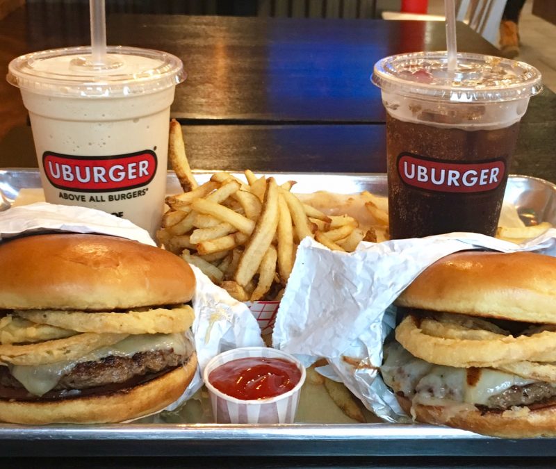 burger, fries and a diet coke from Uburger