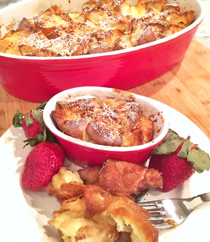 french toast casserole with strawberries