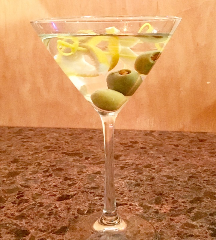 3 olives & a twist martini at Mango II Cuisine