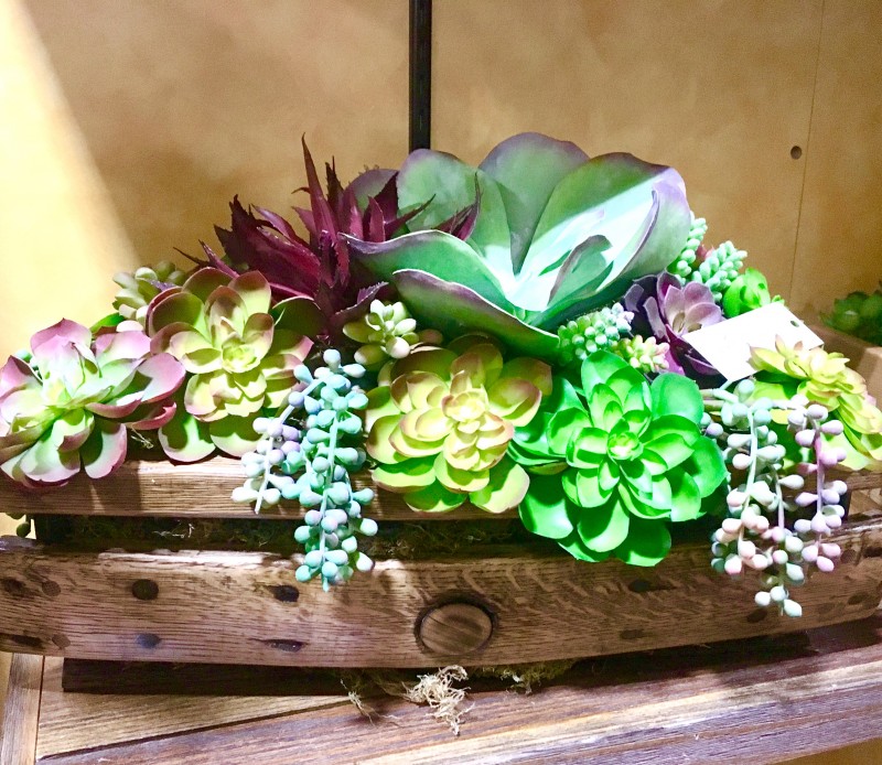 Faux succulent arrangement