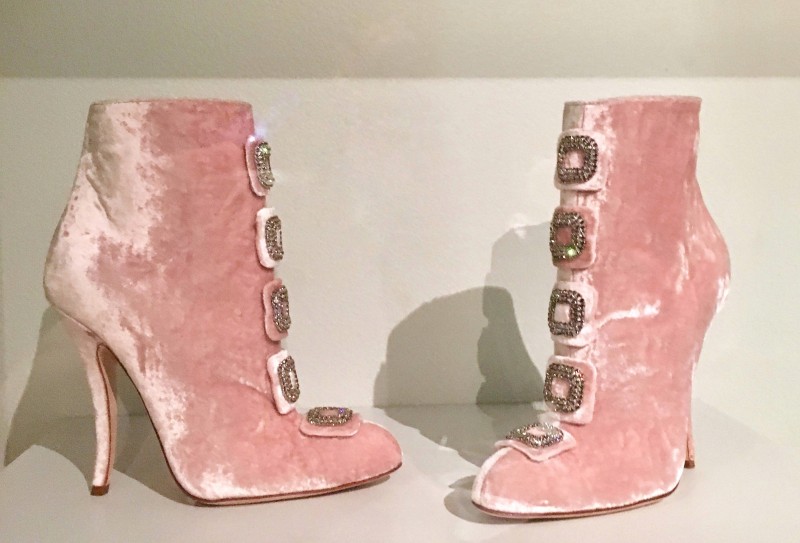 Pink velour booty at Peabody Essex Museum