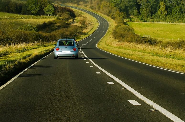 VW bug on the road